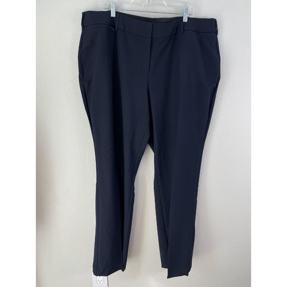 NEW Lane Bryant Pants Womens 24L Blue Perfect Drape Straight Mid Rise Dress Work